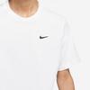 Nike Men's White Solid Color Embroidered Logo Basic Short-Sleeve T-Shirt