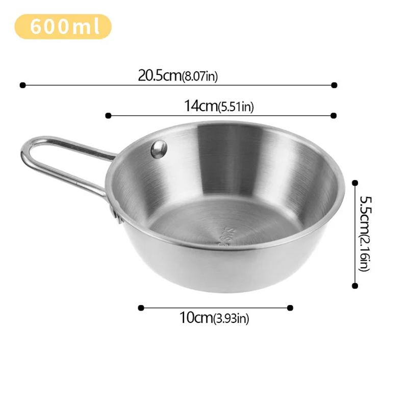 Stainless Steel Korean Style Multipurpose with Handle Bowl Cuisine Fruit Salad Bowl Induction Cooker Heatable