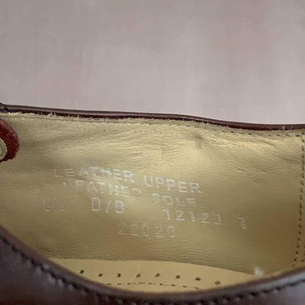 80s 90s Vintage Bostonian Size 9.5D B 27.0 27.5cm Semi Brogue Leather Shoes Dark Brown(USED)