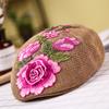 Beret female summer embroidery flower shading breathable tide hat Chinese style square dance hat