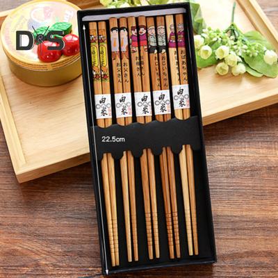 Protiskluzové 5 párů hůlek Bez otřepů Potravinářské kvality Dobrá přilnavost Nepřilnavý Jíst 6 stylů Květinový potisk Bambusové hůlky