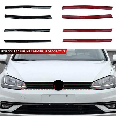 2pcs for Golf 7 7.5 Rline Car Grille Decorative for VW Bright Black Logo Cover Up Grille Strips Car Stickers Auto Accessories