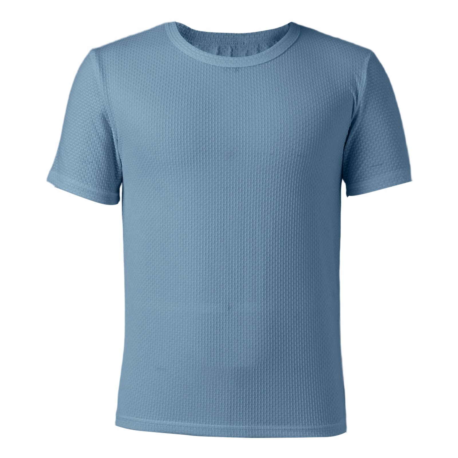 

Men Crew Neck Short Sleeve Tee Classic Fit Lightweight Breathable Knit T Shirt for Daily Wear XL