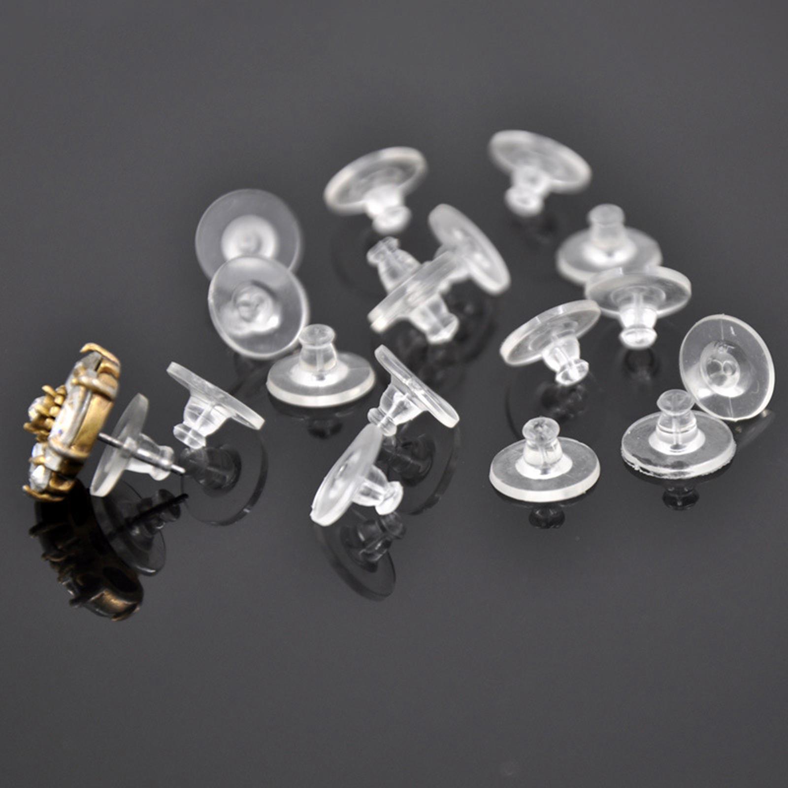 Lot De 500 Fermoirs De Boucles D'Oreilles En Silicone Transparent - 4x4 Mm, Souples, Universels - Rechange Sécurité