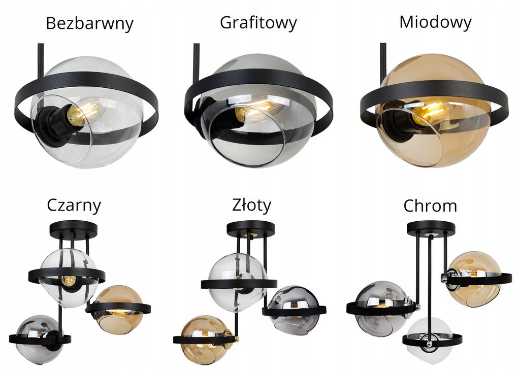 MODERN GLASS RING HANGING LAMP MIX