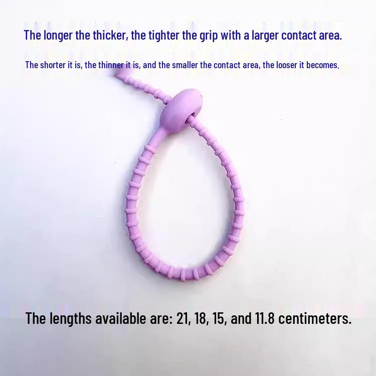 Tadpole-Shaped Silicone Cable Ties and Keychain Lanyard
