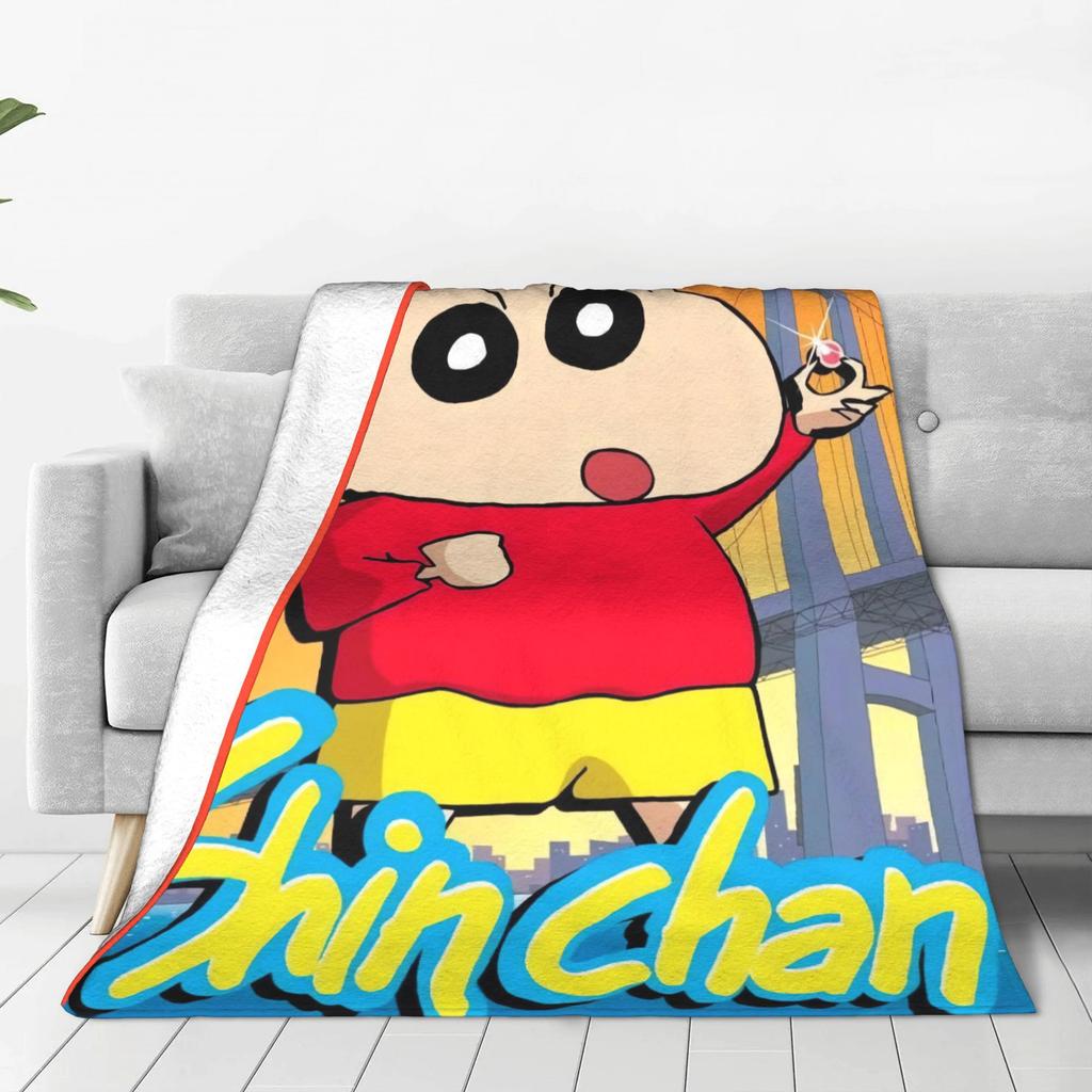 Crayons Shin-chans As Pikachu Blanket Soft Street Trend Plush Throw Blanket For Children Bedroom Flannel Bedspread Bed Cover