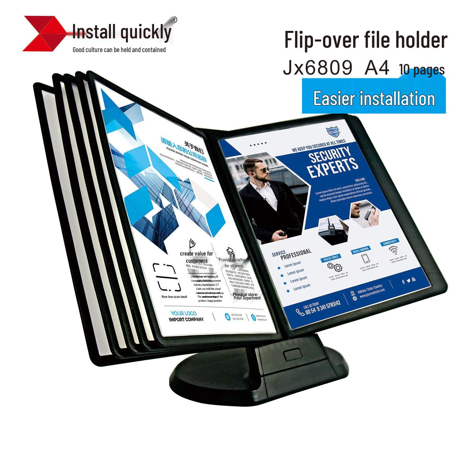 Fast-Loading A4 Desktop Flip-Page Holder, 10-Page Multi-Functional Menu and Document Display.