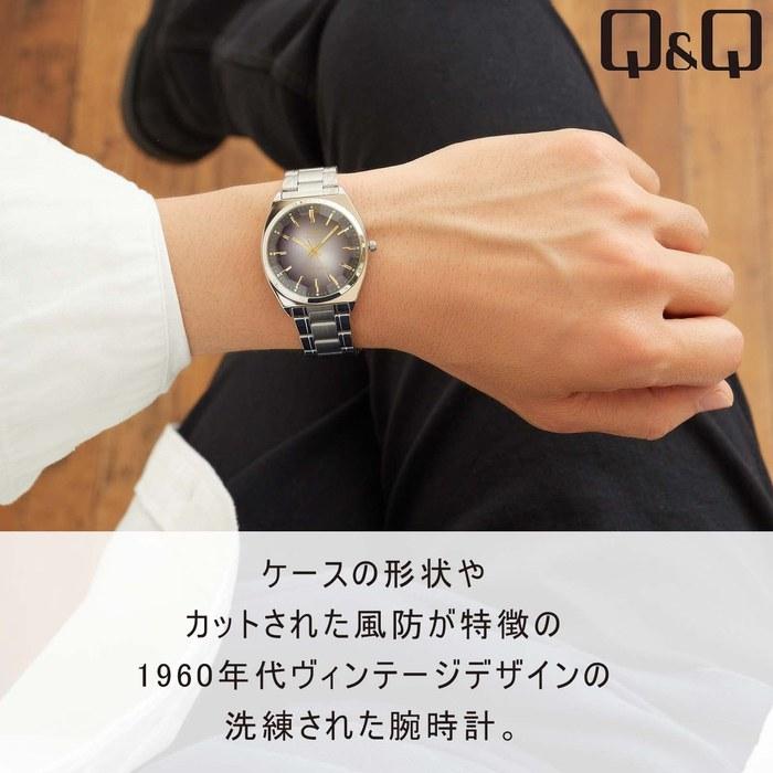 [Citizen Q&Q] Watch Analog Waterproof Metal Band QB78-202 Men's Black Silver/Black 1pc