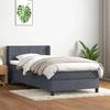 VidaXL Slatted Bed Base and Mattress Dark Grey 80x220 Cm Velvet 3318136