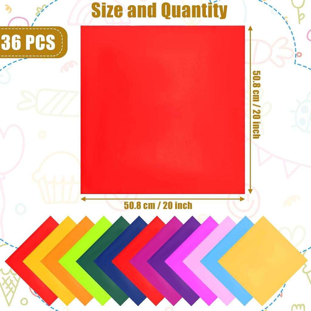 Yaomiao Set of 36 Multicolor Cloth Napkins Polyester Dinner Washable Napkins Cloth Bulk for Wedding Party Holiday Dessert Lunch Cocktail Birthday