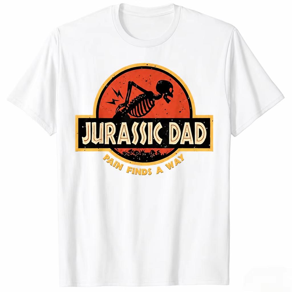 Jurassic Dad Schmerz Findet Einen Weg Lustiges Sarkastisches Skelett T-Shirt Prähistorisches Dad Joke T-Shirt Unisex Kleidung Sommer T-Shirt Y2k
