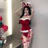 Temptation Bunny Girl Lingerie Set: Open Chest, Bondage, and Christmas Bodysuit