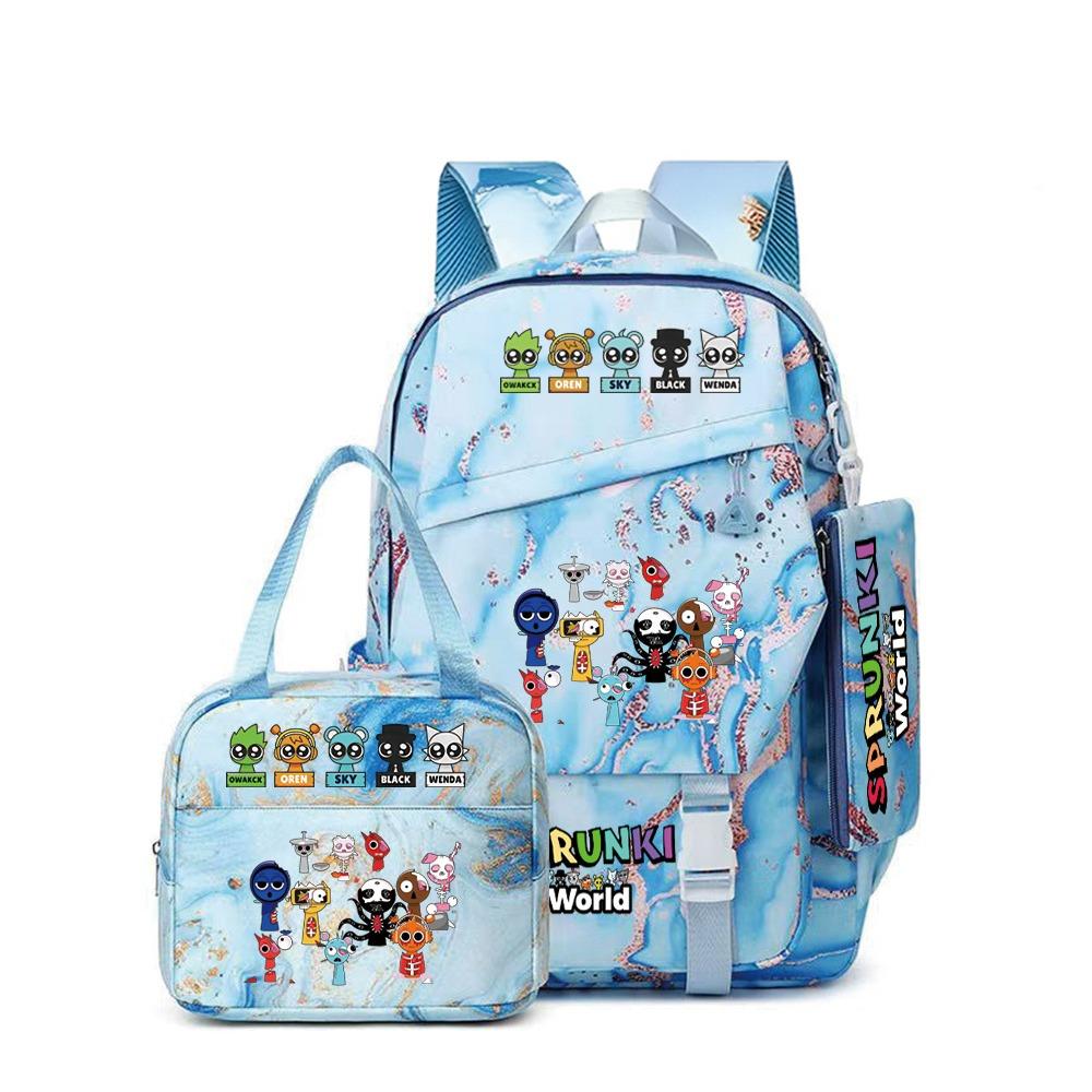 Sprunki Music Rhythm Box School Bag Game Backpack Junior High School Student Leisure Bag Travel Bag D