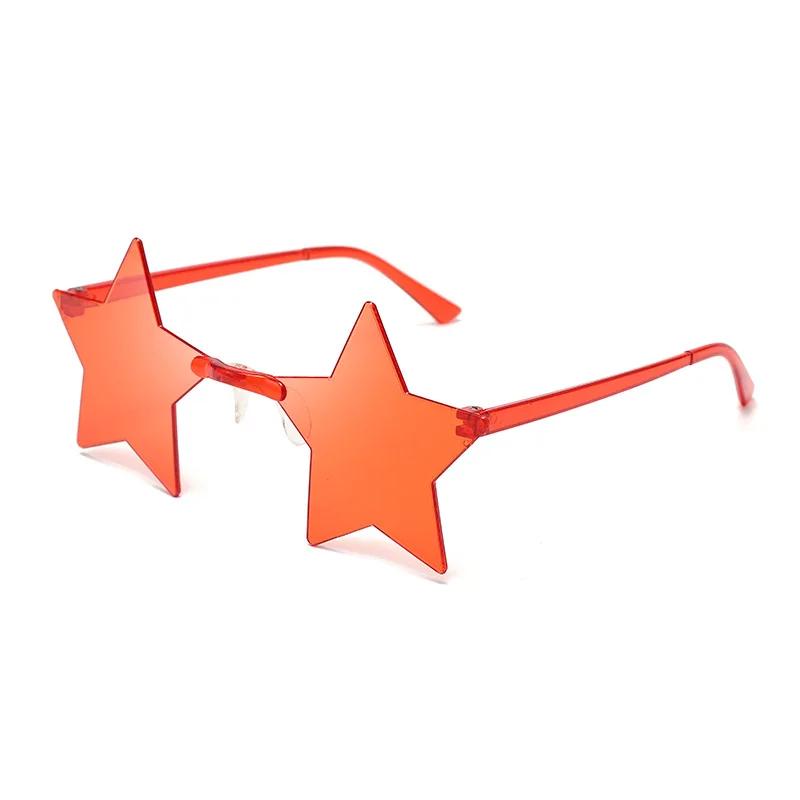 Star Shape Sun Eyeglasses Ultra Light Funny Pentagram Candy Colors Eyewear Decoration Party Rimless Sunglasses UV400 Gafas De Sol