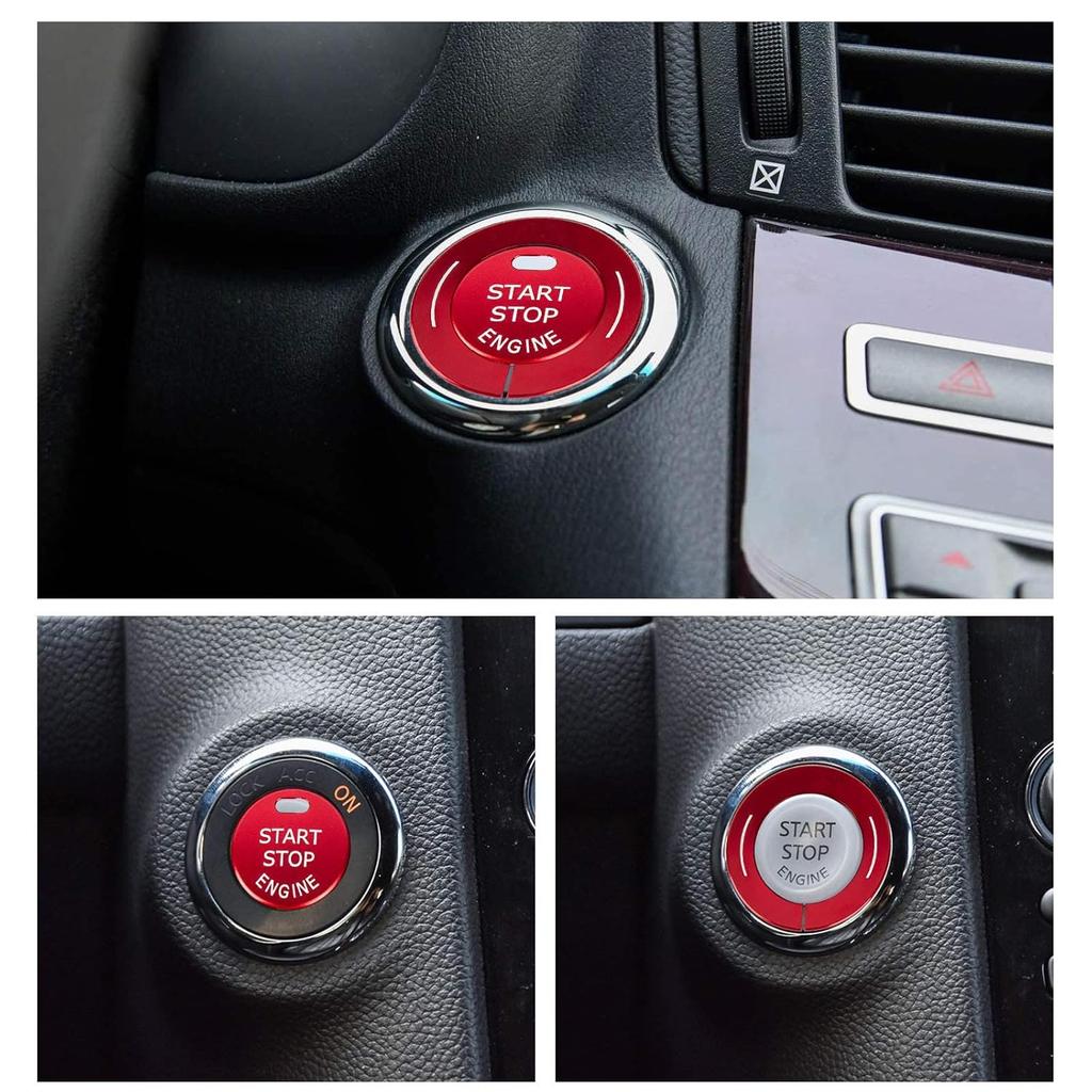 Engine Push Start Stop Button Cover for Infiniti Q50L QX50 Q50 QX56 Q60 QX70 Q70L QX80 QX30, Ignition Button Decoration Trim & Ring Protector