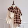  Cold-Proof Winter Women Scarf Thick Warm Tassels Shawls Pashmina Stripe Designer Neckerchief Cashmere Lady Luxury