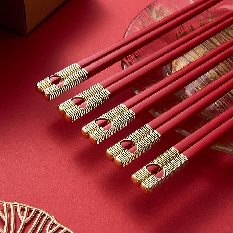 Festive Love Heart Alloy Chopsticks Set