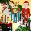 Christmas Cartoon Style Cute Home Decoration Store Window Display Santa Claus Style Christmas Tree Ornaments 1PC/3PCS