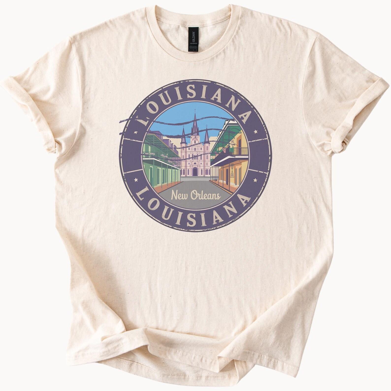 Louisiana New Orleans French Quarter Street Scene Graphic T Shirt Unique Louisiana Cityscape Tee New Orleans Souvenir Shirt 160