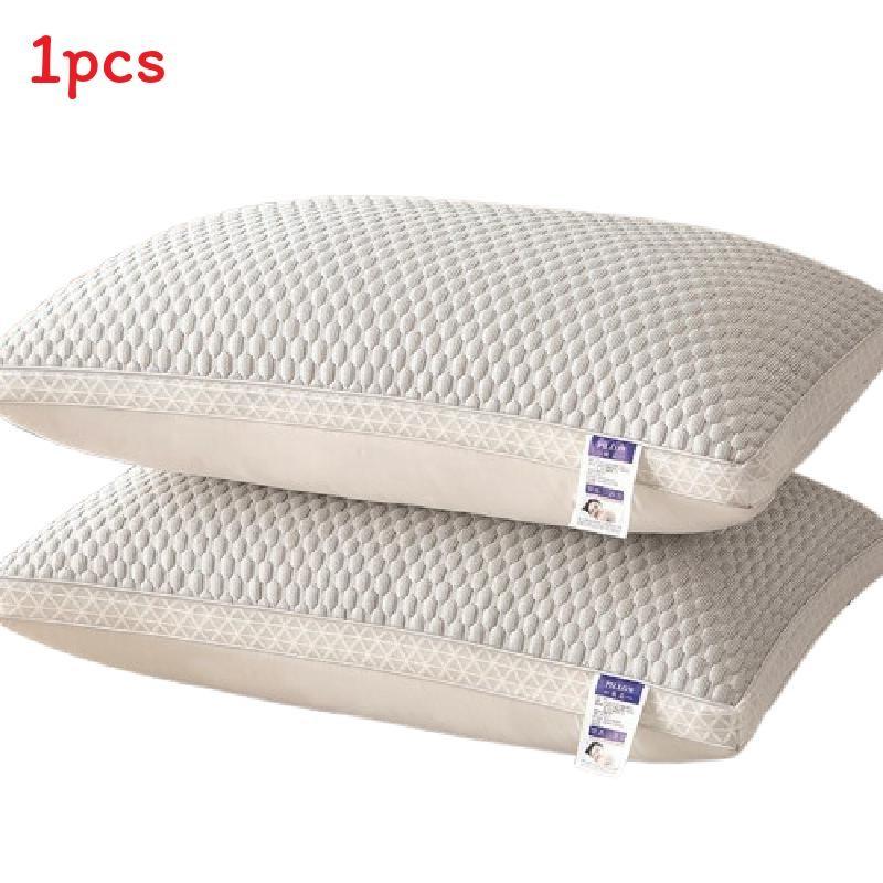 Texture Oval Shaped Ice Silk Pillow Core With Neck Guard Bedroom Bedding Tool