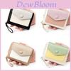Women Short Wallet Pu Colorblock Accordion Card Holder For Daily Use