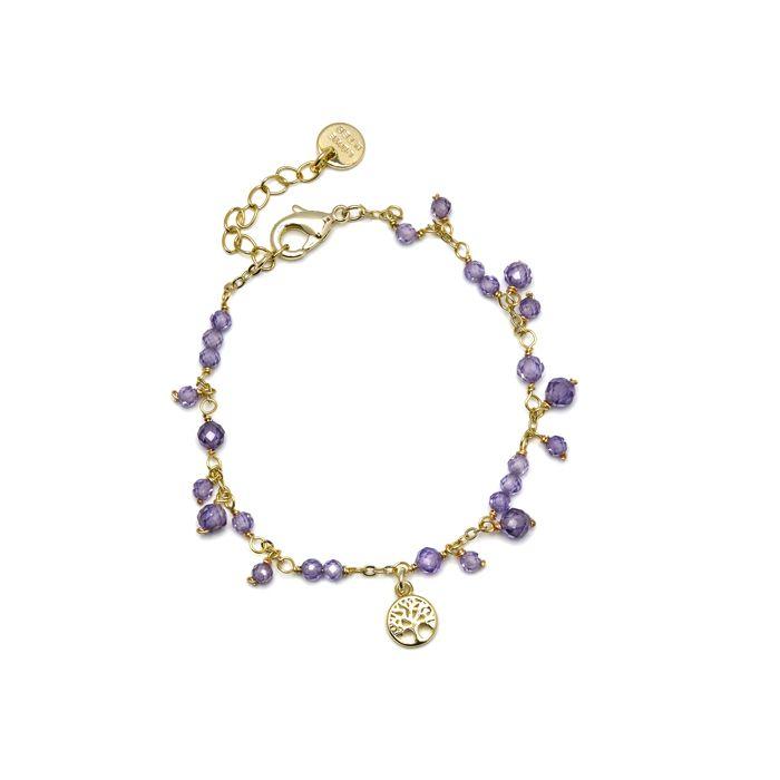 Bracelet - LUXENTER - Totez - Finition or 18 Carats - Cristal Violet - 16cm + 3cm D'extension