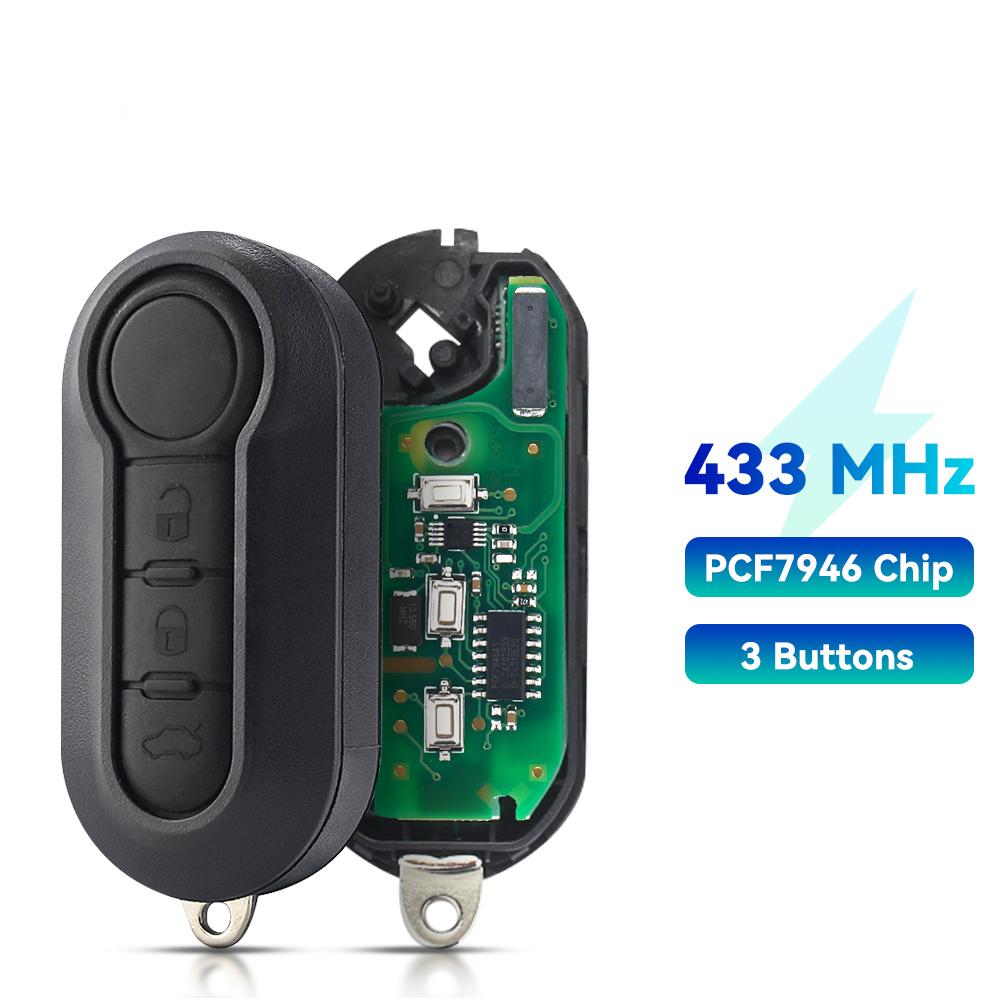 KEYYOU Delphi & Marelli Car Remote Key For Fiat MPV Bravo Ducato 500 Doblo Qubo Grande Punto 433Mhz ID46 PCF7946 Chip