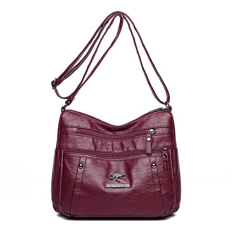Bag women's new medium mother bag large capacity fashionable simple versatile pu soft leather simple casual shoulder bag
