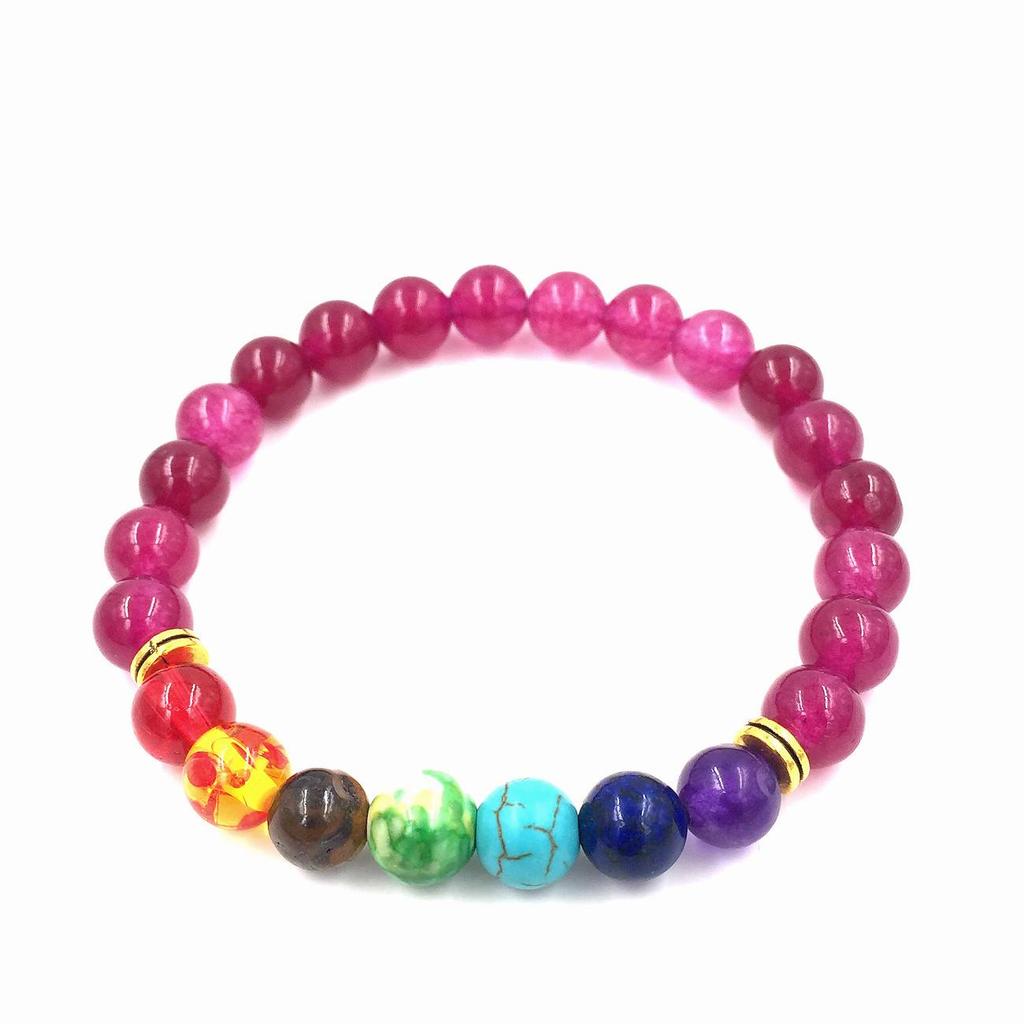 Galaxy Solar System Bracelet: Natural Stone Beads with Eight Planet Charms for Women