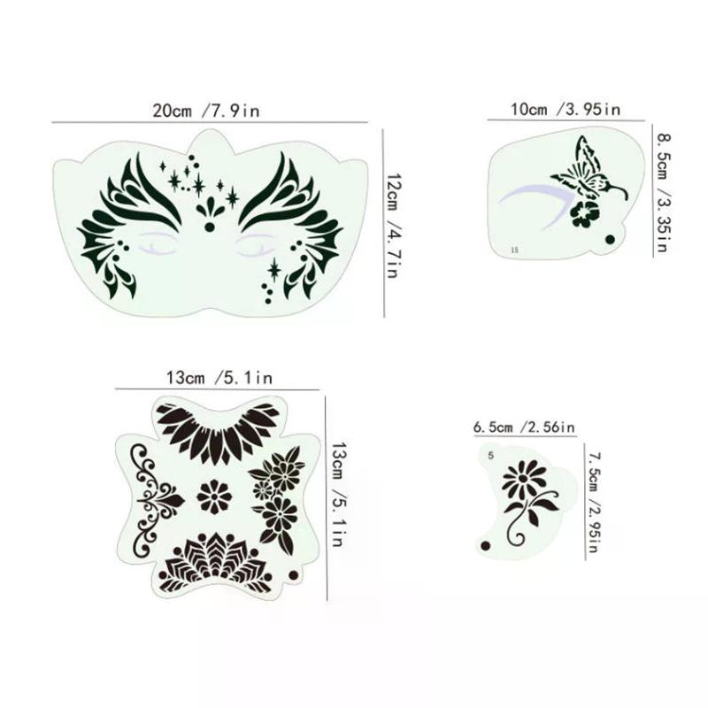 Stencil per Pittura Facciale Professionali Stencil per Pittura Body Art Riutilizzabili Per Adulti Bambini Modelli Facili da Usare Per Feste Strumenti per Trucco