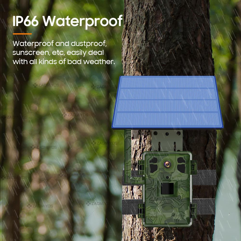 4MP 4G SIM Solar Hunting Trail PIR Motion Detection Large Capacity Battery Outdoor Night Vision Wildlife Camera