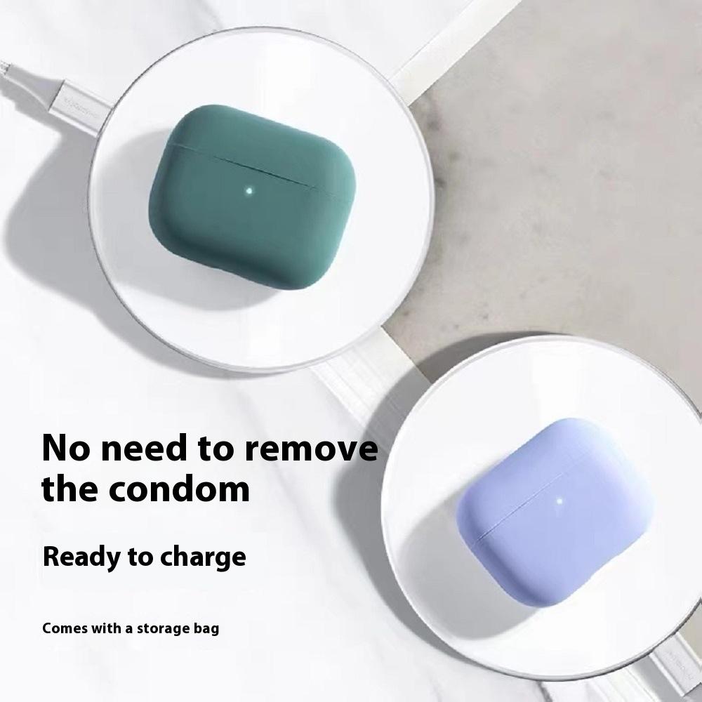 Applicable AirPods 3 Protective Cover Solid Color Split Silicone Protective Cover Wireless Bluetooth Protective Cover