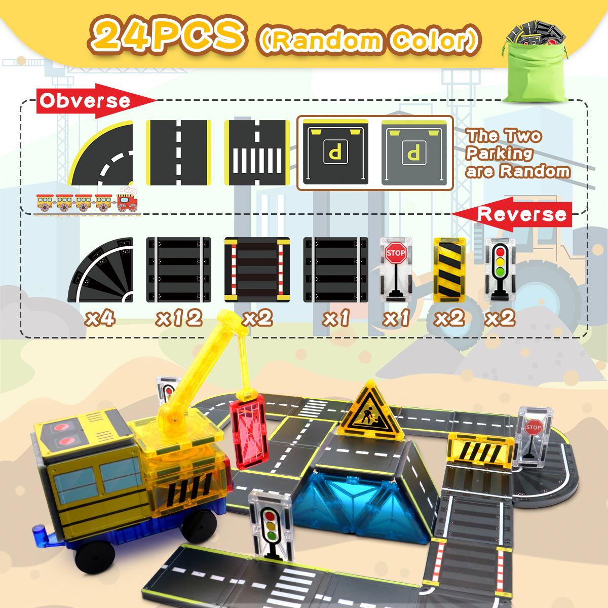 Magnetic Building Road Assembly Set - STEM Magnetic Building Learning Sensory Children s Birthday Toy - Boys and Girls  Creative
