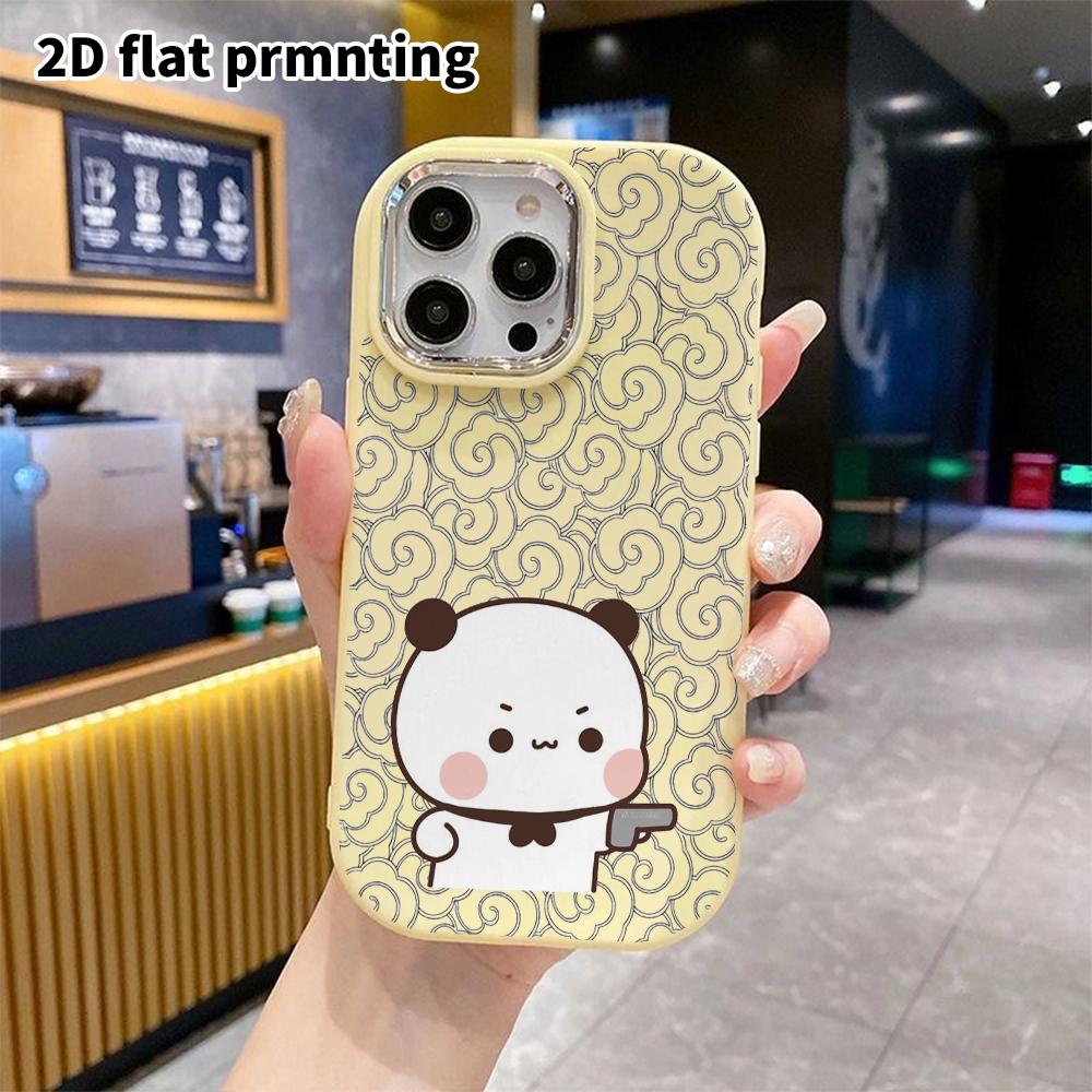 Phone Case: 2D Flat Design Suitable for iPhone 18 17 16 15 14 13 Pro Protective Case, Couple Style, Round-faced Panda, Christmas and Halloween Gift