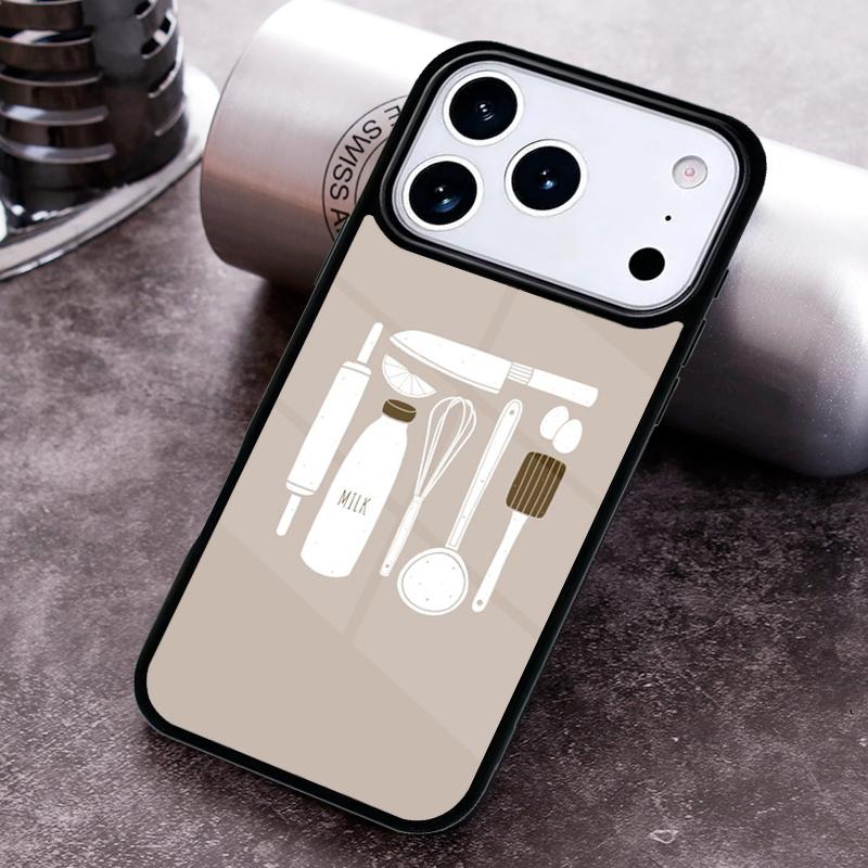 Love Baking Chef Knife Phone Case for iPhone 17 16 15 Pro Max Air 14 13 12 11 Plus Shockproof Capa Cover
