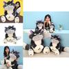 Cute Grey Short Plush Lucife Cat Doll Stuffed Animal Toy For Teenagers 30/45/60/80cm