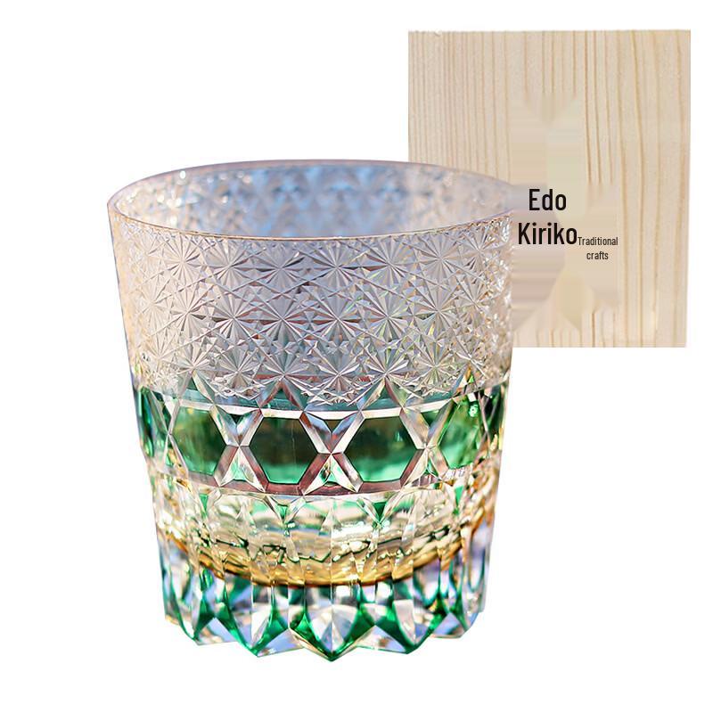 LISM Japanese Hand-Carved Crystal Whiskey Glass