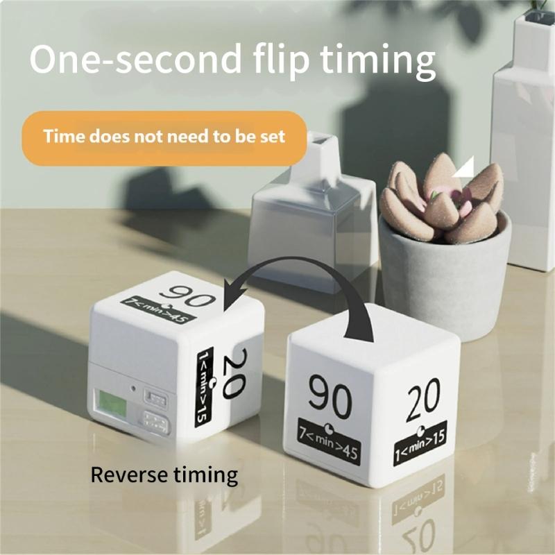 Light Weight Cubes Timer Flipping Electronic Timer Countdowns Reminder for Time Management and Countdowns Setting Enduring