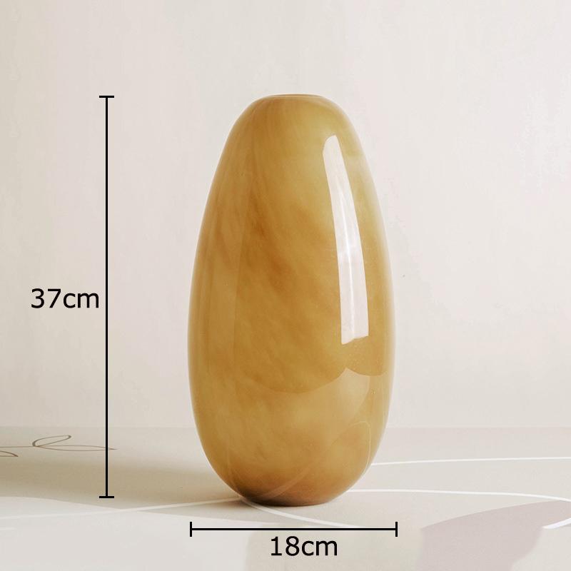 

Imitation Jade Texture Glass Vase Plant Pots Table Decoration Flowers Arrangement Decorative Floral Vases Room Aesthetic Decor