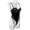 Women's  PVC Leather Sexy Open Cut Chest Revealing Jumpsuit