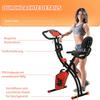 2-in-1 Folding Exercise Bike with 8-Level Magnetic Resistance, Arm Resistance Band, Pulse Sensor, Red