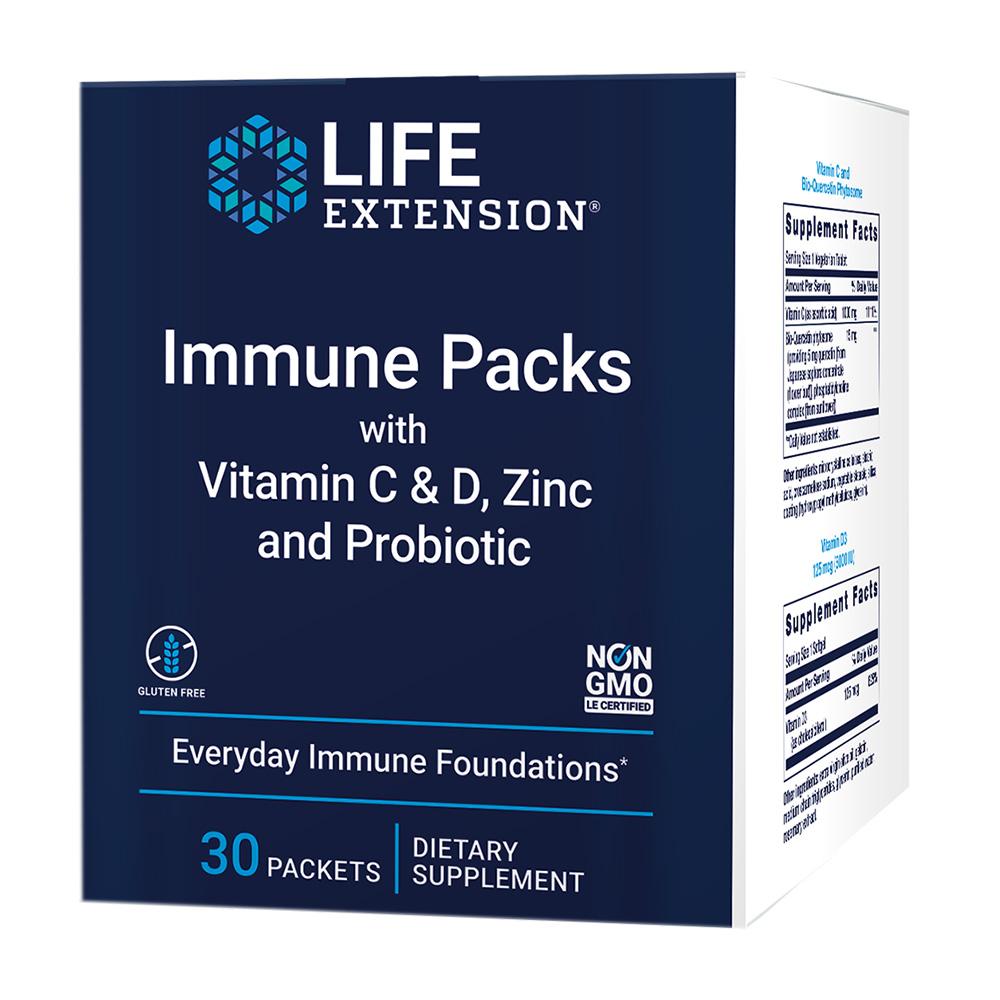 

Immune Packs with Vitamin C & D, Zinc and Probiotic, 30 Packets