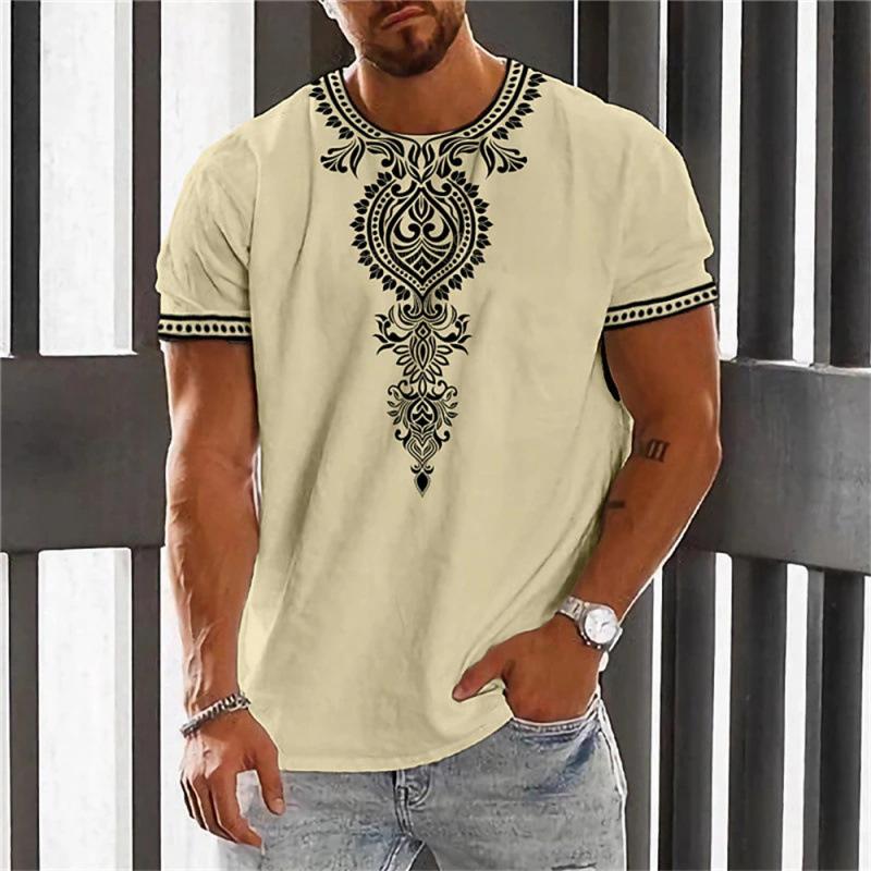 Vintage Ethnic T-shirt 3D Print Clothing O-neck Men Tops Oversized Short Sleeve Tee Summer Loose Male Streetwear Mens Clothes