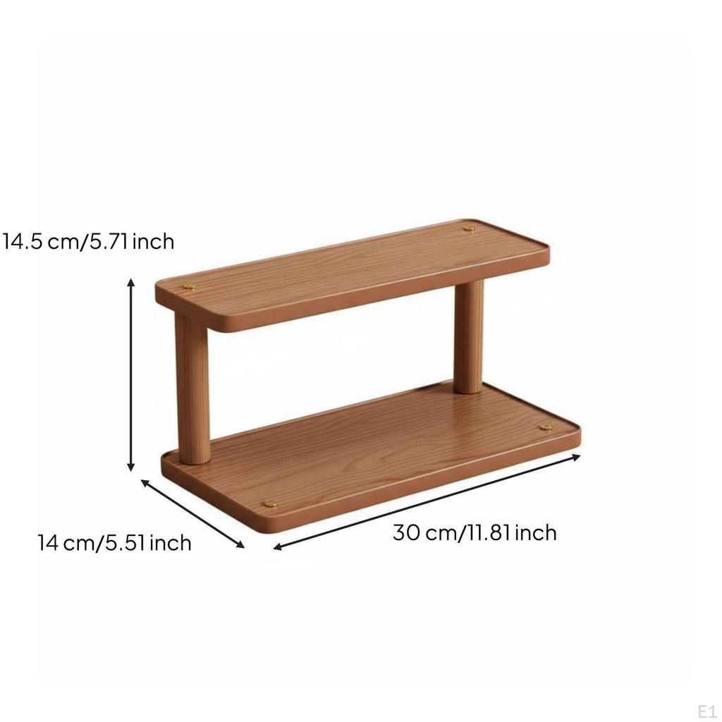 Bamboo Cup Shelf SpaceSaving 2Tier Mug Holder AntiSlip Base MultiTier Rack for Office, Pantry