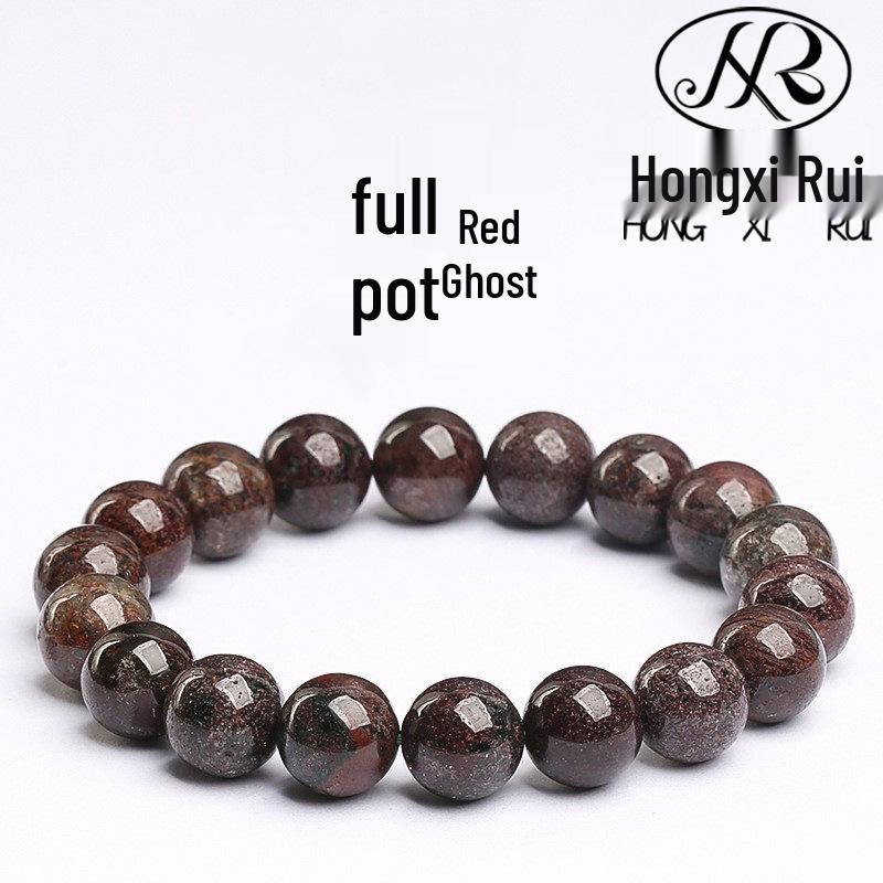 Hongxi Rui Green Phantom Crystal Bracelet with Round Beads 7mm (~25 beads)