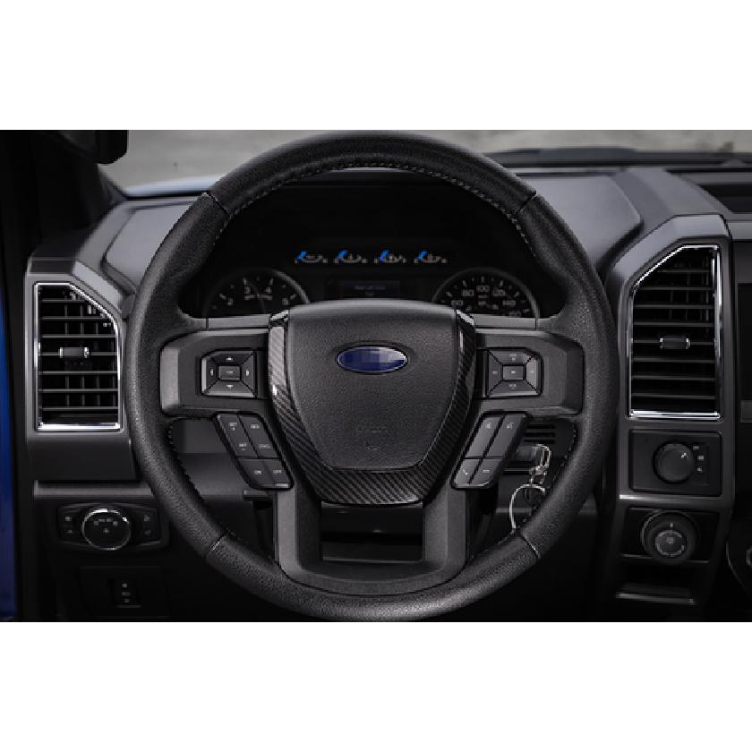 Carbon Fiber Steering Wheel Panel Cover Trim For Ford F150 2015-2020 Accessories