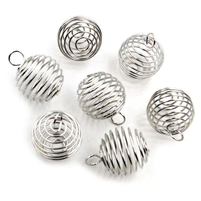 10-30ks/šarže 9-25mm Kovové spirálové klece na korálky Přívěsky Duté krytky na korálky Pro DIY přívěsky Výroba šperků Potřeby Příslušenství