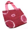 Tie-Dye Cotton Tote Bag Maroon Rings Pink Handle