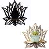 Wood Hollowed Flower Display Crystal Shelf Wall Mount Corner Shelf Floating Shelves Storage Rack for Home Office Decors